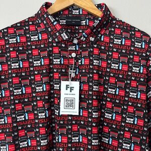 Fore Fathers‎ Polo Shirt Mens XXL Isuzu Truck All Over Print Performance NWT